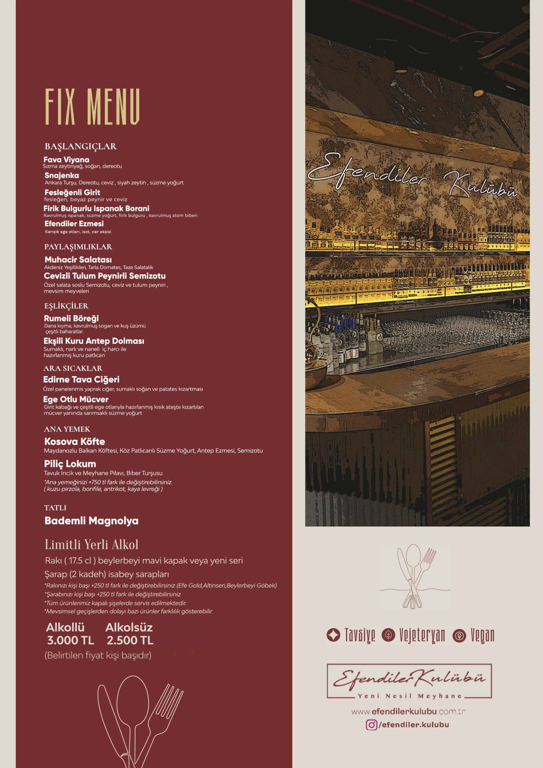 Efendiler Kulübü Menü 2